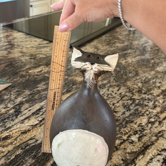 Raku Naughty Cat from Round Tree Pottery by Nolan Winholtz - Picture 6 of 8